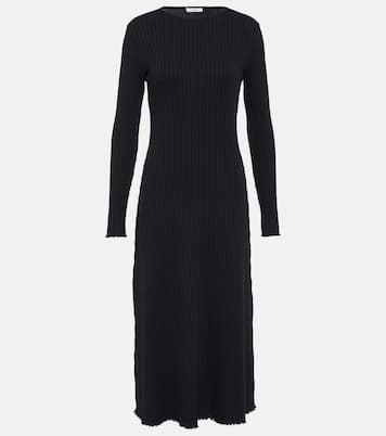 Ribbed-knit cotton-blend midi dress | Vince