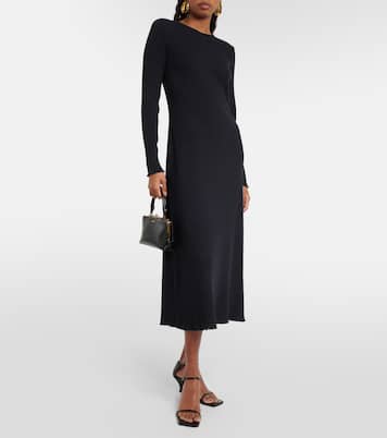 Ribbed-knit cotton-blend midi dress | Vince