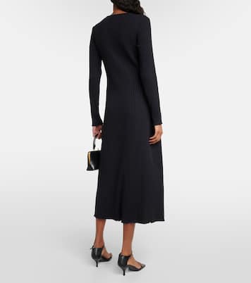 Ribbed-knit cotton-blend midi dress | Vince