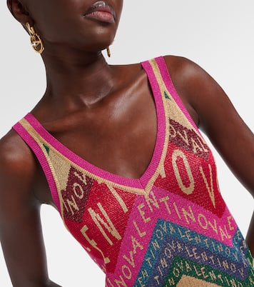 Vestido midi de Valentino Chevron | Valentino