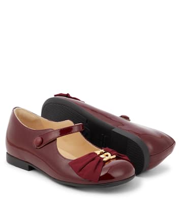 Interlocking G patent leather Mary Jane flats | Gucci Kids