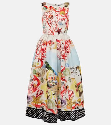 Vestido midi Capri de seda estampado | Dolce&Gabbana