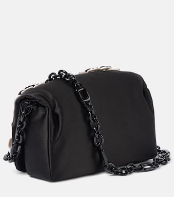 Viv' Choc floral-appliqué satin crossbody bag | Roger Vivier