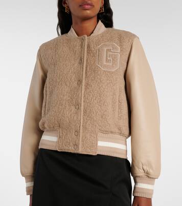 Leather-trimmed alpaca-blend varsity jacket | Givenchy