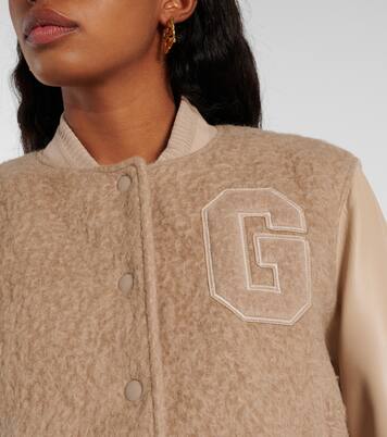 Leather-trimmed alpaca-blend varsity jacket | Givenchy