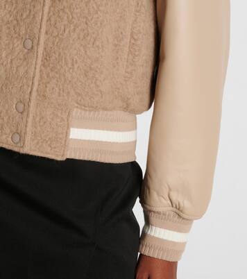 Leather-trimmed alpaca-blend varsity jacket | Givenchy