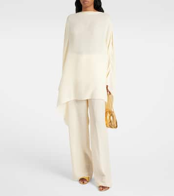 Pantaloni regular Zoagli in misto cotone e seta | Taller Marmo