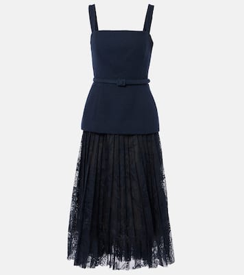 Midikleid aus Tweed und Guipure-Spitze | Oscar de la Renta