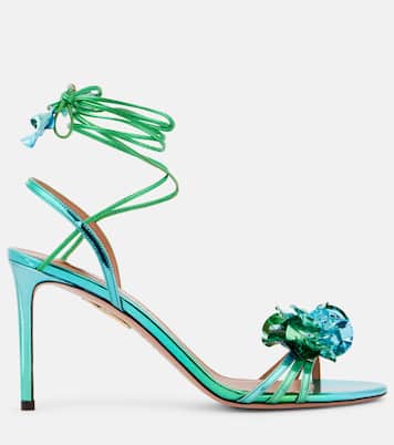 Sandales Summer Sun 85 en cuir métallisé | Aquazzura