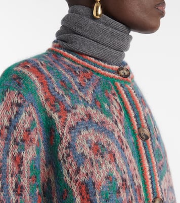 Cardigan in jacquard di misto mohair | Etro