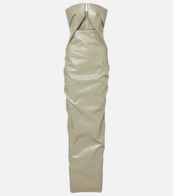 Prong cut-out coated denim gown | Rick Owens