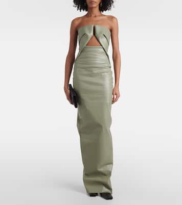 Prong cut-out coated denim gown | Rick Owens
