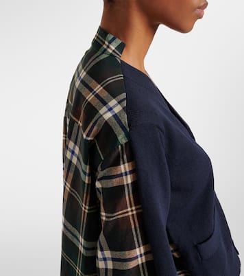 Cárdigan en mezcla de algodón a cuadros | Sacai