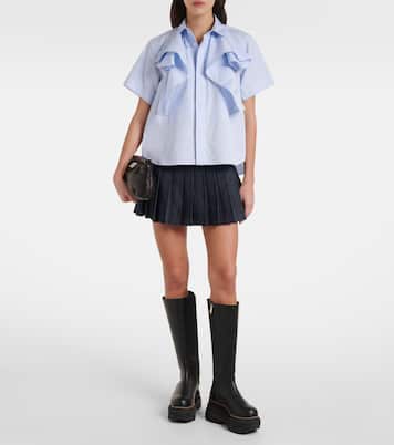 Camicia in popeline di cotone con volant | Sacai
