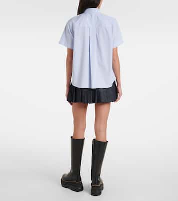 Camicia in popeline di cotone con volant | Sacai