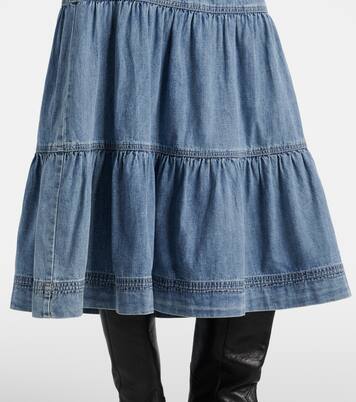 Gonna midi Armida in jeans a balze | Veronica Beard