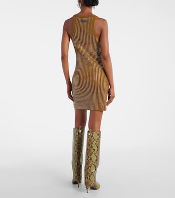 Minikleid aus Baumwoll-Jersey mit Kristallen | The Attico