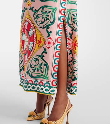 Vestido de fiesta de seda estampado | Dolce&Gabbana