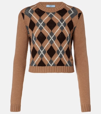 Pull en cachemire à motif Argyle | Prada