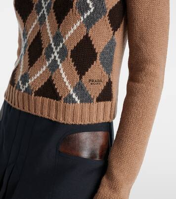 Pull en cachemire à motif Argyle | Prada