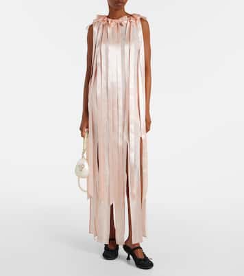 Bow-detail floral jacquard maxi dress | Simone Rocha