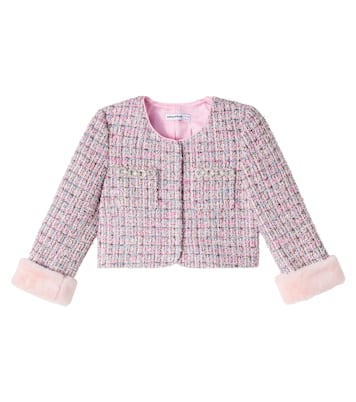 Faux fur-trimmed bouclé jacket | Self-Portrait Kids
