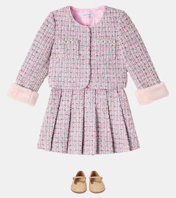 Faux fur-trimmed bouclé jacket | Self-Portrait Kids