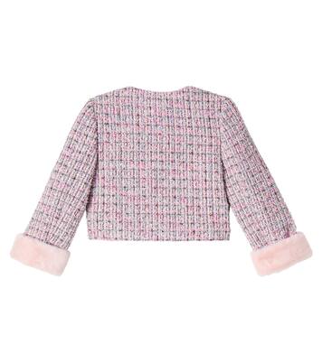 Faux fur-trimmed bouclé jacket | Self-Portrait Kids