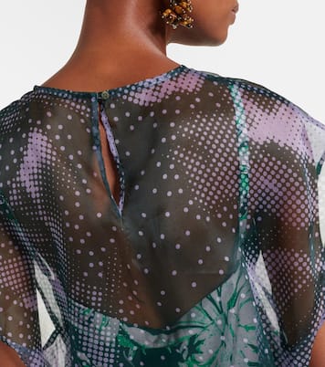 Printed silk organza top | Dries Van Noten