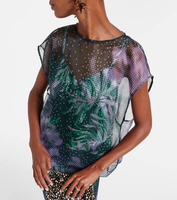 Printed silk organza top | Dries Van Noten