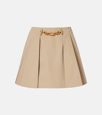 Pleated cotton gabardine miniskirt | Balmain