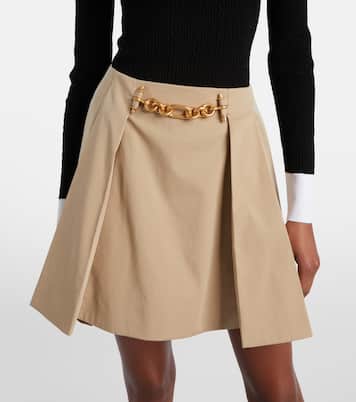 Pleated cotton gabardine miniskirt | Balmain