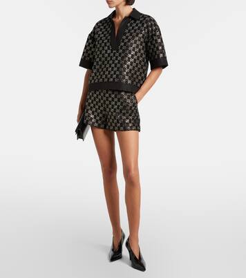 High-Rise Shorts GG mit Kristallen | Gucci