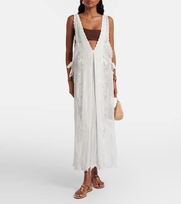 Sea Flowers 엠브로이더리 코튼 커버업 | Farm Rio