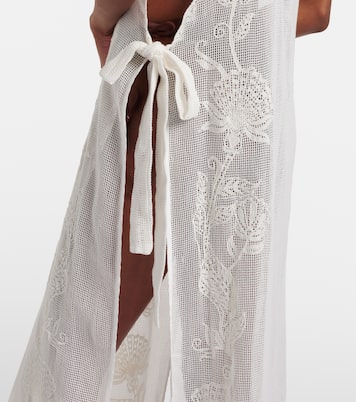 Sea Flowers 엠브로이더리 코튼 커버업 | Farm Rio