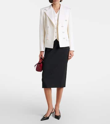 سترة جيليه من الصوف والحرير المخلوط | Dolce&Gabbana