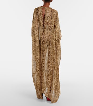 Leopard-print semi-sheer silk kaftan | Roberto Cavalli