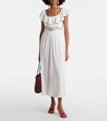 Ebony embroidered cotton midi dress | Rixo