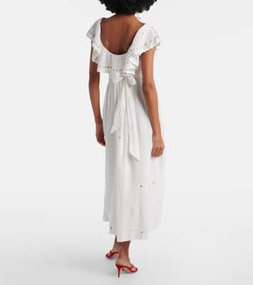 Ebony embroidered cotton midi dress | Rixo