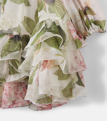 Floral ruffled silk chiffon dress | Dolce&Gabbana Kids
