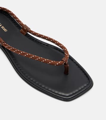 Carmina leather-trimmed thong sandals | Veronica Beard
