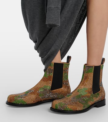 Chelsea Boots aus Veloursleder mit Kristallen | JW Anderson