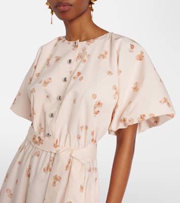 Robe midi Paulina en coton mélangé à fleurs | Altuzarra