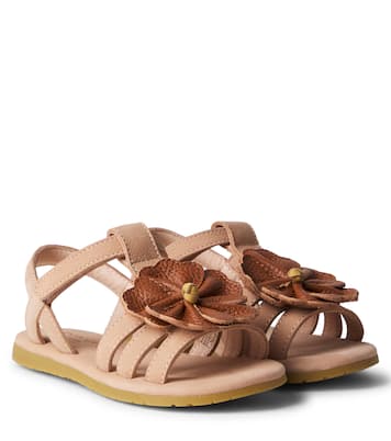 Sandalias Iles de piel con aplique floral | Donsje