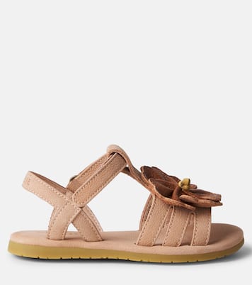 Sandalias Iles de piel con aplique floral | Donsje