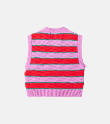 Striped cotton sweater vest | Bobo Choses