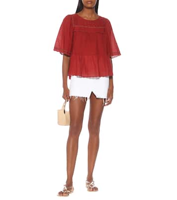 Blouse Raina brodée en coton à fil coupé | Velvet