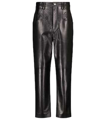 High-Rise-Hose Dipadelac aus Leder | Isabel Marant