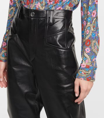 High-Rise-Hose Dipadelac aus Leder | Isabel Marant
