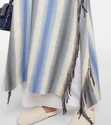 Caftano in cashmere e seta a righe | Chloé